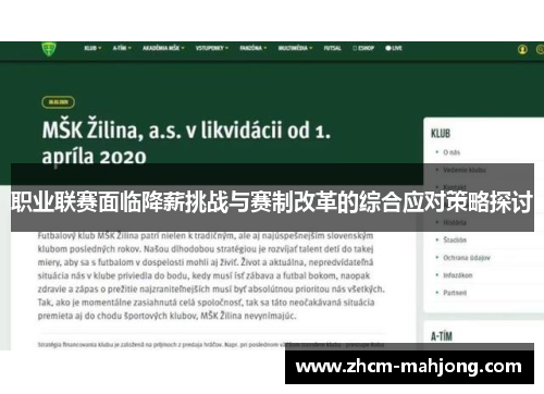 职业联赛面临降薪挑战与赛制改革的综合应对策略探讨